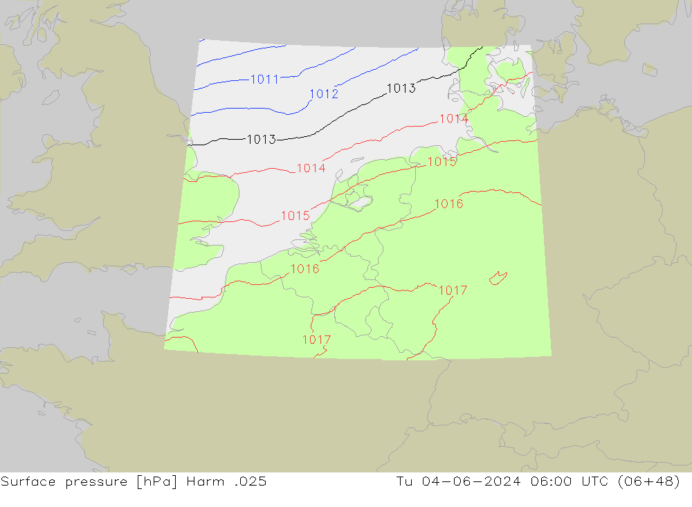 Luchtdruk (Grond) Harm .025 di 04.06.2024 06 UTC