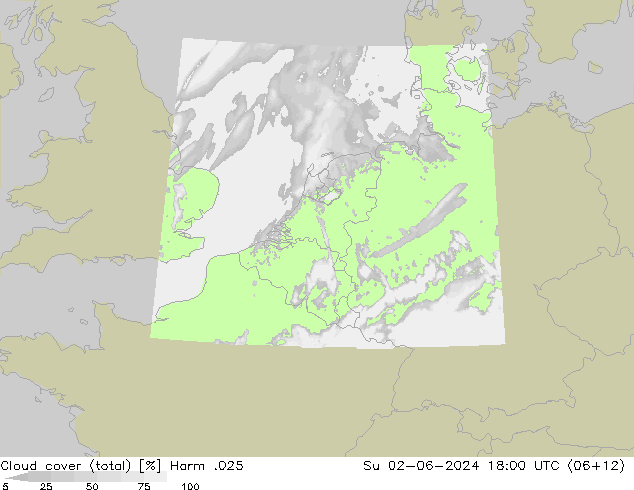 Cloud cover (total) Harm .025 Ne 02.06.2024 18 UTC