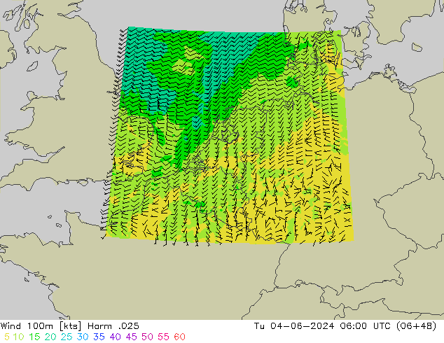 Wind 100m Harm .025 di 04.06.2024 06 UTC