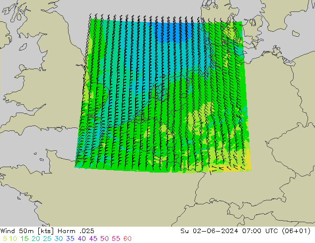 Wind 50m Harm .025 So 02.06.2024 07 UTC