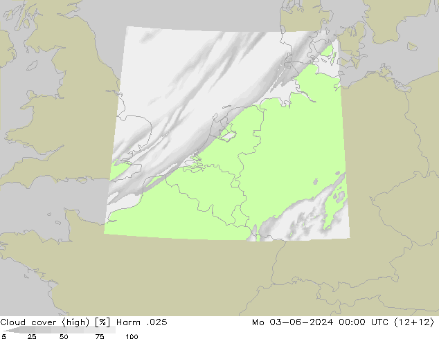 Cloud cover (high) Harm .025 Mo 03.06.2024 00 UTC