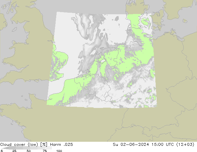 Nubes bajas Harm .025 dom 02.06.2024 15 UTC