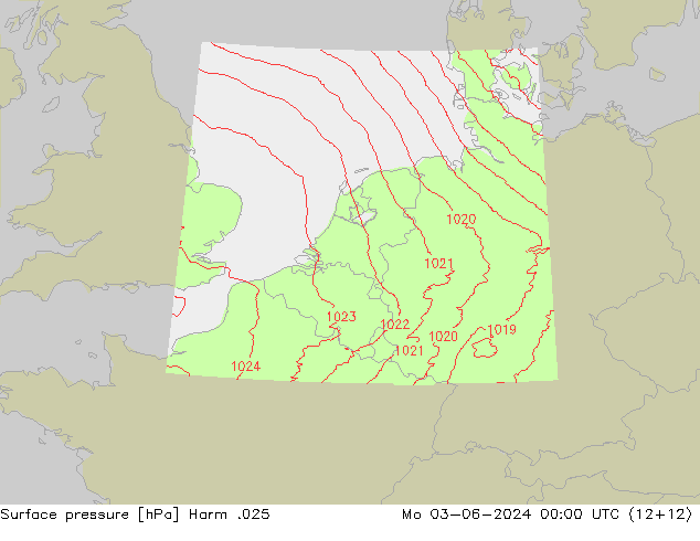 приземное давление Harm .025 пн 03.06.2024 00 UTC