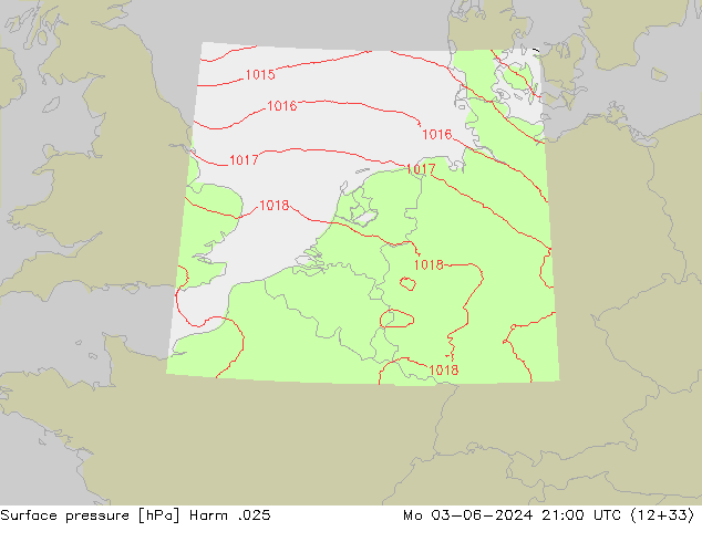 Pressione al suolo Harm .025 lun 03.06.2024 21 UTC