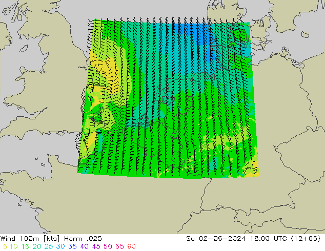 Wind 100m Harm .025 zo 02.06.2024 18 UTC