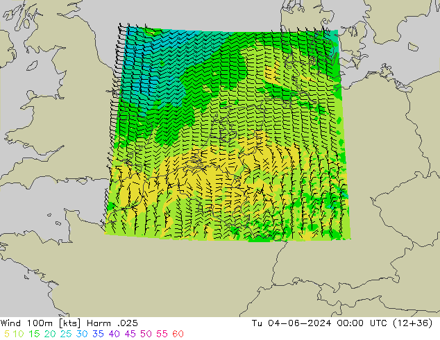 Wind 100m Harm .025 Tu 04.06.2024 00 UTC
