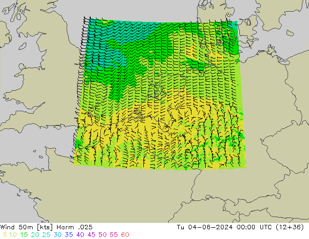 Wind 50 m Harm .025 di 04.06.2024 00 UTC
