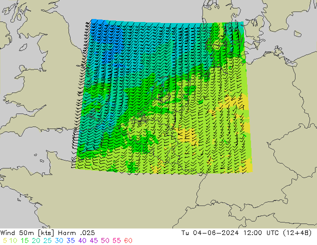 Vento 50 m Harm .025 mar 04.06.2024 12 UTC