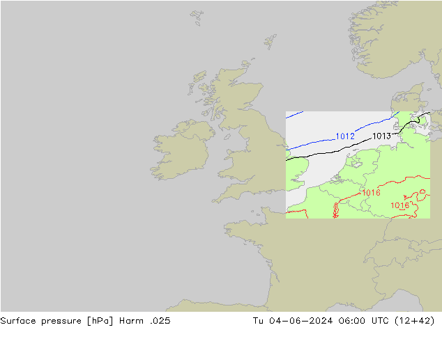Surface pressure Harm .025 Tu 04.06.2024 06 UTC