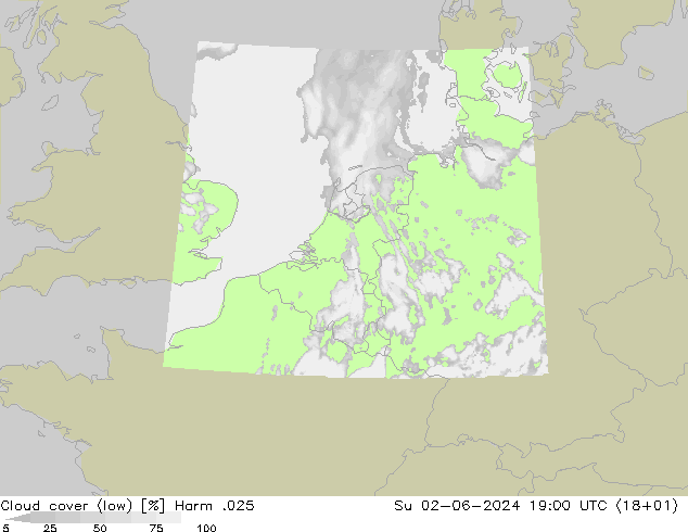Nubes bajas Harm .025 dom 02.06.2024 19 UTC