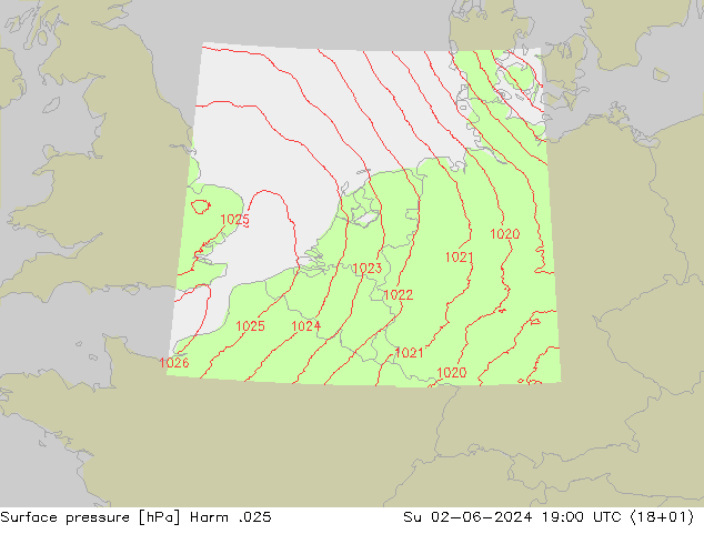 Atmosférický tlak Harm .025 Ne 02.06.2024 19 UTC