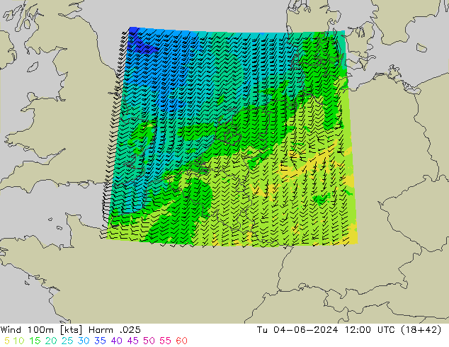 Wind 100m Harm .025 di 04.06.2024 12 UTC