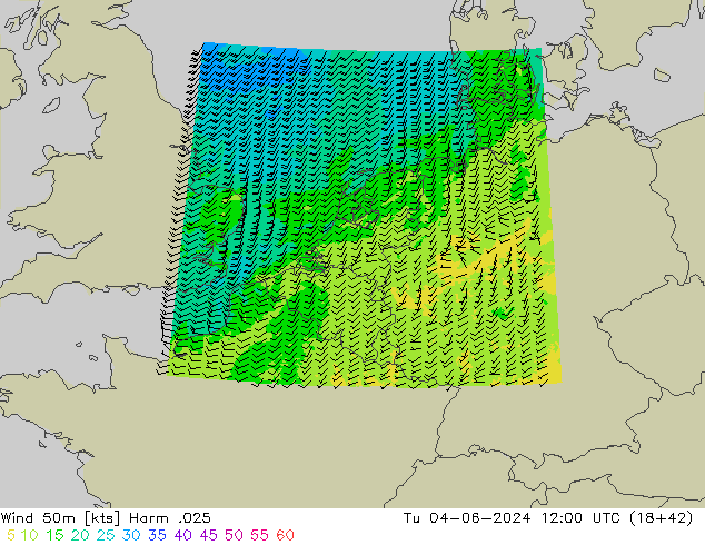 Wind 50 m Harm .025 di 04.06.2024 12 UTC