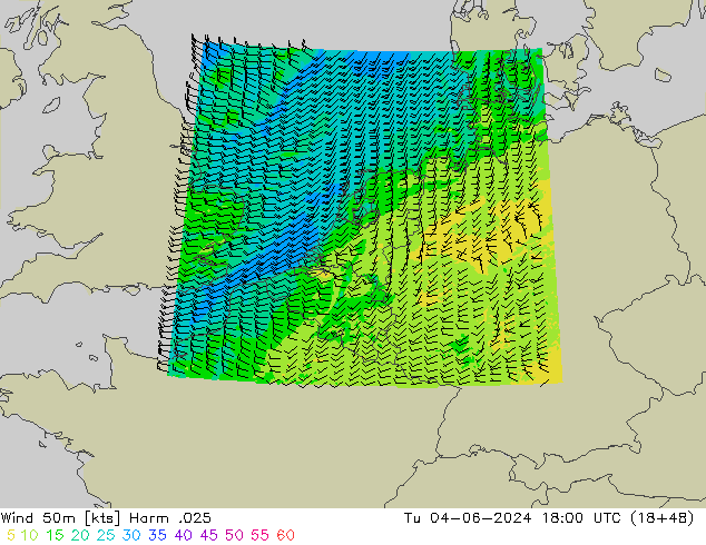 Wind 50m Harm .025 Tu 04.06.2024 18 UTC