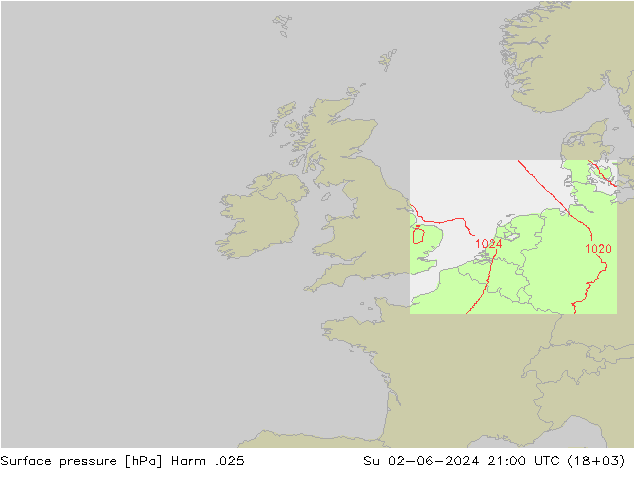 Presión superficial Harm .025 dom 02.06.2024 21 UTC