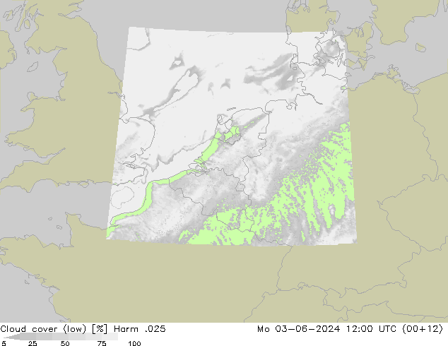nízká oblaka Harm .025 Po 03.06.2024 12 UTC