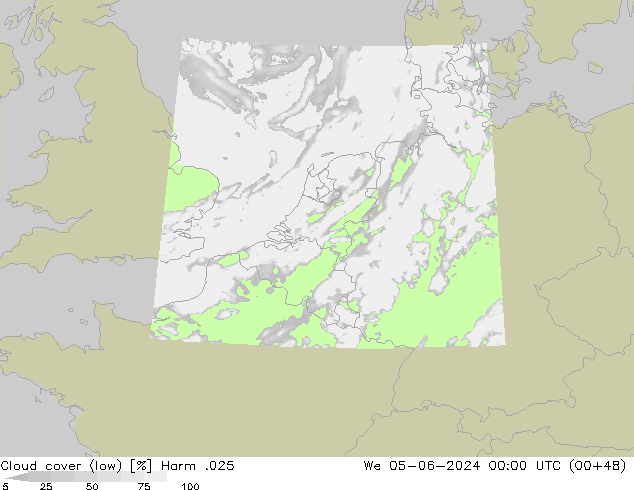 Nubes bajas Harm .025 mié 05.06.2024 00 UTC