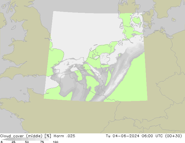 Bewolking (Middelb.) Harm .025 di 04.06.2024 06 UTC