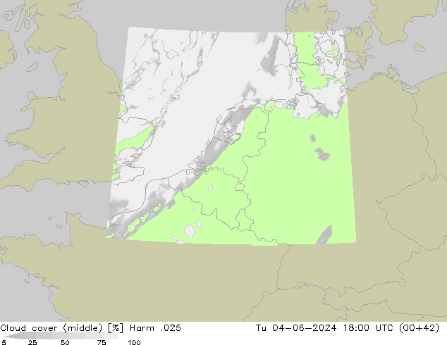 oblačnosti uprostřed Harm .025 Út 04.06.2024 18 UTC