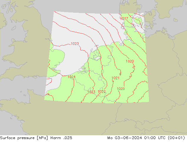 приземное давление Harm .025 пн 03.06.2024 01 UTC