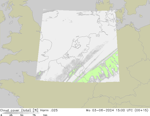 Bewolking (Totaal) Harm .025 ma 03.06.2024 15 UTC