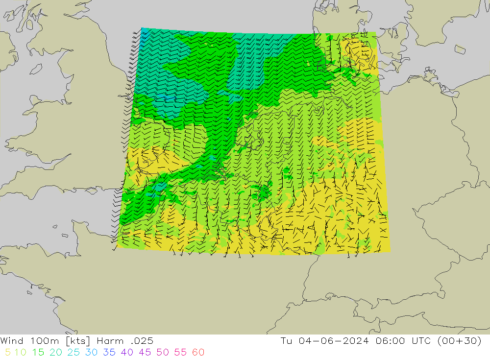 Wind 100m Harm .025 Tu 04.06.2024 06 UTC