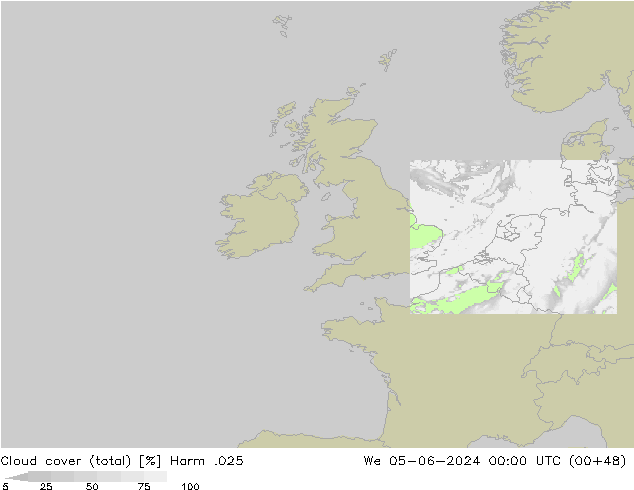 Nubes (total) Harm .025 mié 05.06.2024 00 UTC