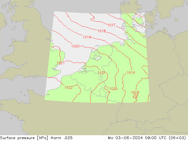 приземное давление Harm .025 пн 03.06.2024 09 UTC