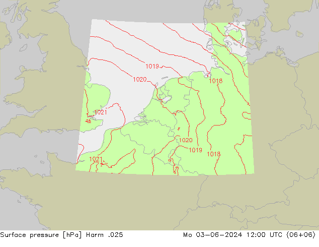 приземное давление Harm .025 пн 03.06.2024 12 UTC
