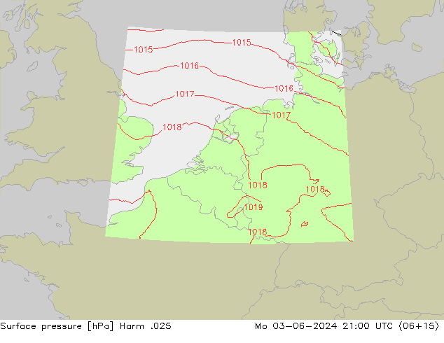 Atmosférický tlak Harm .025 Po 03.06.2024 21 UTC