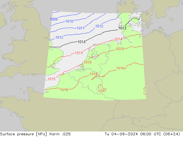 Presión superficial Harm .025 mar 04.06.2024 06 UTC