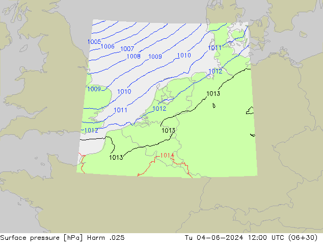 приземное давление Harm .025 вт 04.06.2024 12 UTC