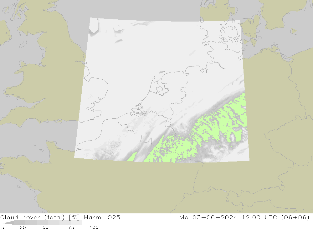 Wolken (gesamt) Harm .025 Mo 03.06.2024 12 UTC