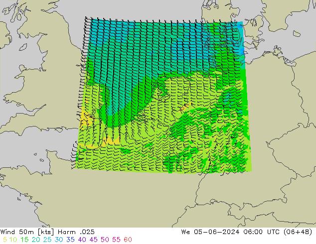 Wind 50m Harm .025 We 05.06.2024 06 UTC