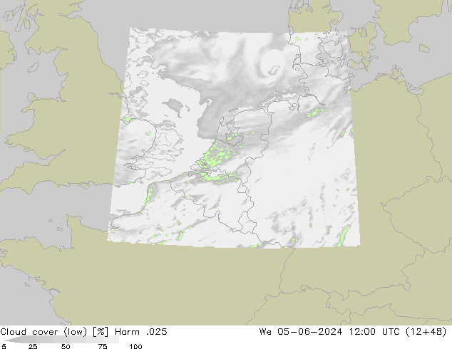 Nubes bajas Harm .025 mié 05.06.2024 12 UTC