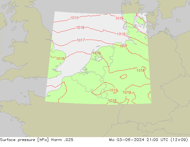 Atmosférický tlak Harm .025 Po 03.06.2024 21 UTC