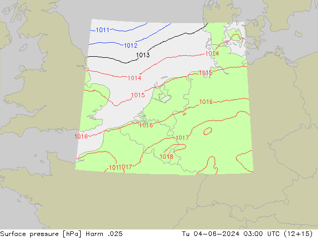 Surface pressure Harm .025 Tu 04.06.2024 03 UTC