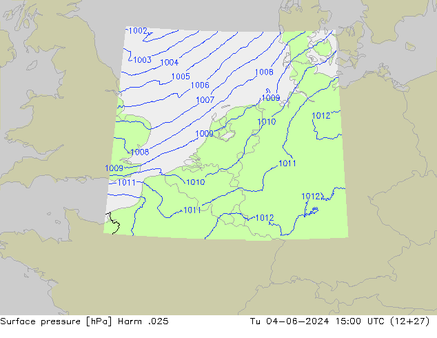 Surface pressure Harm .025 Tu 04.06.2024 15 UTC