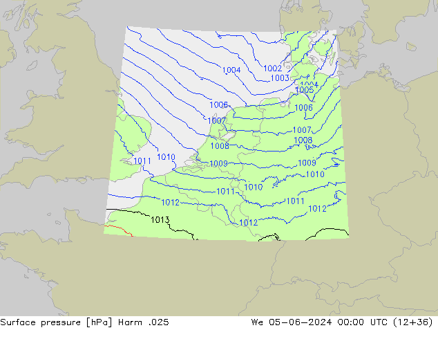 Atmosférický tlak Harm .025 St 05.06.2024 00 UTC