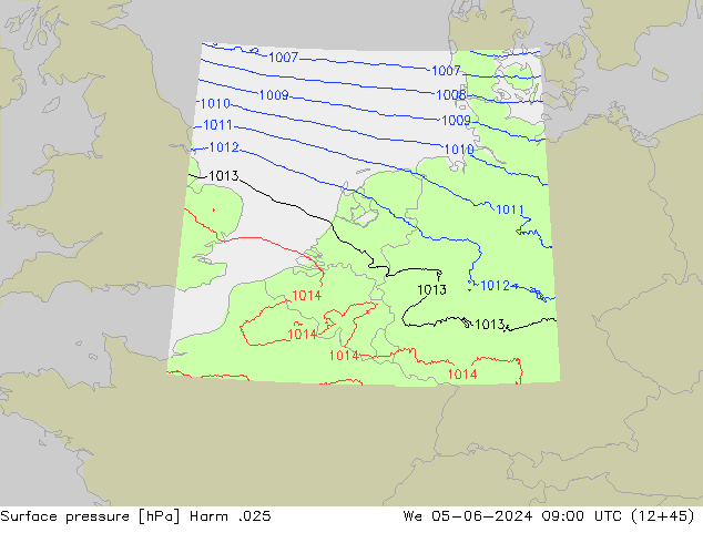 приземное давление Harm .025 ср 05.06.2024 09 UTC