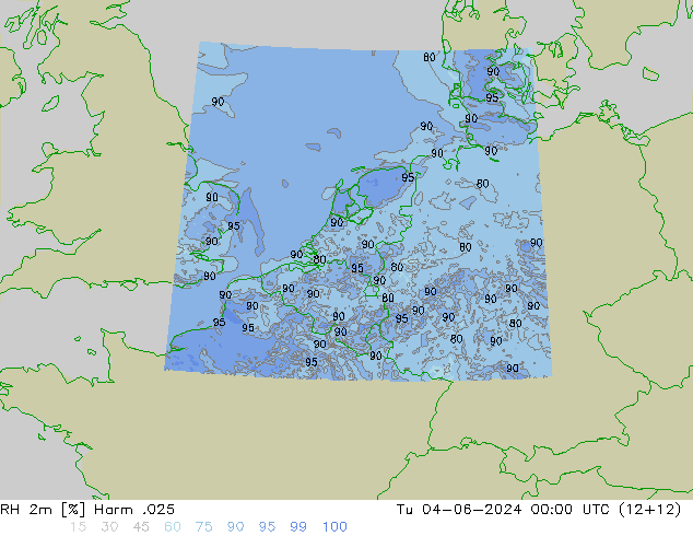 RH 2m Harm .025 Di 04.06.2024 00 UTC