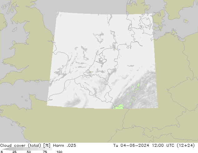 Wolken (gesamt) Harm .025 Di 04.06.2024 12 UTC