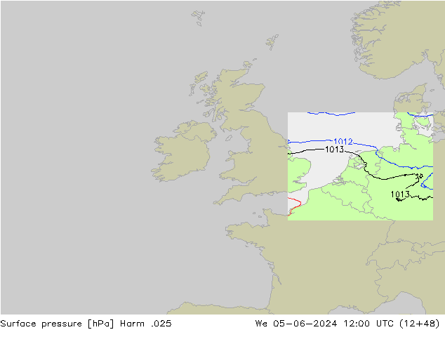 Surface pressure Harm .025 We 05.06.2024 12 UTC