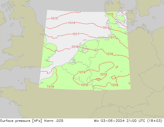 Atmosférický tlak Harm .025 Po 03.06.2024 21 UTC