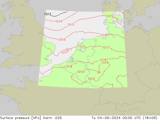 приземное давление Harm .025 вт 04.06.2024 00 UTC