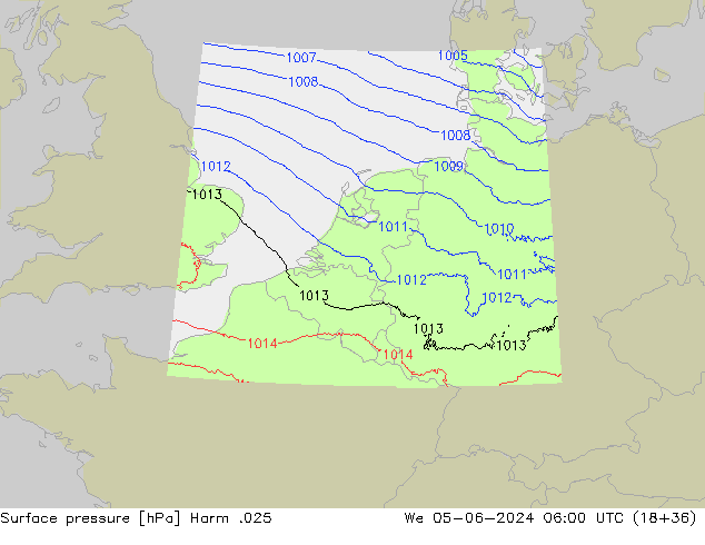Atmosférický tlak Harm .025 St 05.06.2024 06 UTC
