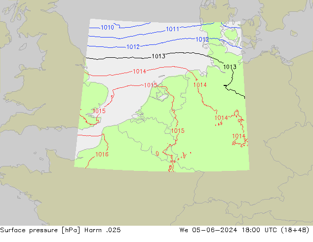 приземное давление Harm .025 ср 05.06.2024 18 UTC