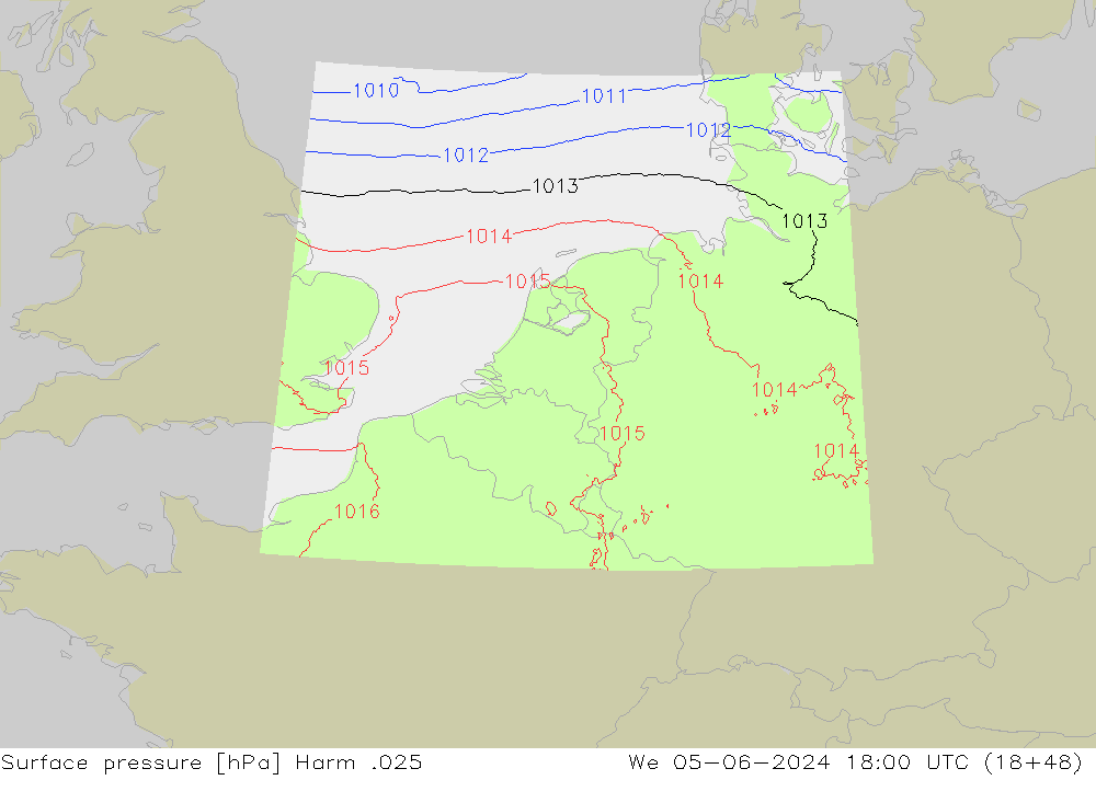 Surface pressure Harm .025 We 05.06.2024 18 UTC