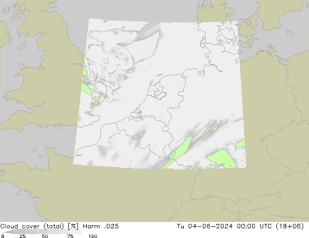 Wolken (gesamt) Harm .025 Di 04.06.2024 00 UTC