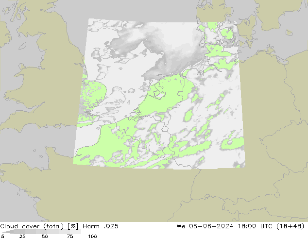 Wolken (gesamt) Harm .025 Mi 05.06.2024 18 UTC